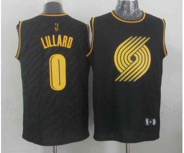 nba portland trailblazers #0 lillard black[gold lettering fashion]