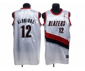 nba portland trailblazers #12 aldridge white