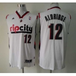 nba portland trailblazers #12 aldridge white[revolution 30 swingman]