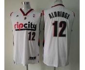 nba portland trailblazers #12 aldridge white[revolution 30 swingman]