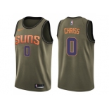 Men Nike Phoenix Suns #0 Marquese Chriss Green Salute to Service NBA Swingman Jersey