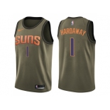 Men Nike Phoenix Suns #1 Penny Hardaway Green Salute to Service NBA Swingman Jersey