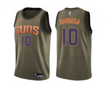 Men Nike Phoenix Suns #10 Leandro Barbosa Green Salute to Service NBA Swingman Jersey