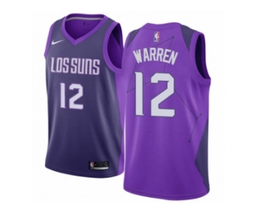 Men Nike Phoenix Suns #12 T.J. Warren Authentic Purple NBA Jersey - City Edition