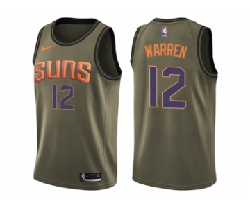 Men Nike Phoenix Suns #12 T.J. Warren Green Salute to Service NBA Swingman Jersey