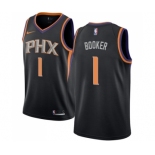 Men's Nike Phoenix Suns #1 Devin Booker Swingman Black Alternate NBA Jersey Statement Edition