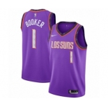 Men's Nike Phoenix Suns #1 Devin Booker Swingman Purple NBA Jersey - 2018-19 City Edition