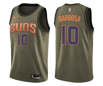 Men's Nike Phoenix Suns #10 Leandro Barbosa Swingman Green Salute to Service NBA Jersey