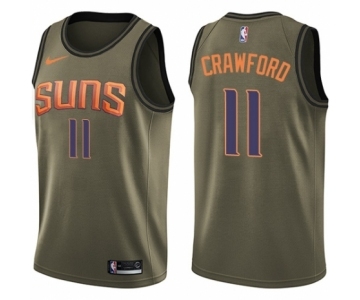 Men's Nike Phoenix Suns #11 Jamal Crawford Swingman Green Salute to Service NBA Jersey