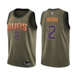 Men's Nike Phoenix Suns #2 Elie Okobo Swingman Green Salute to Service NBA Jersey