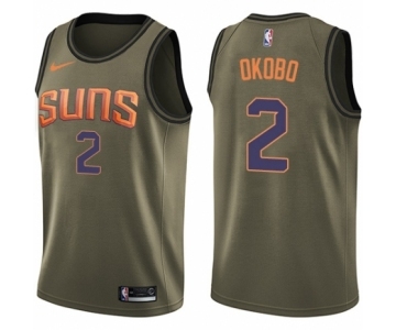 Men's Nike Phoenix Suns #2 Elie Okobo Swingman Green Salute to Service NBA Jersey