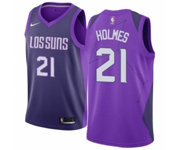 Men's Nike Phoenix Suns #21 Richaun Holmes Authentic Purple NBA Jersey - City Edition