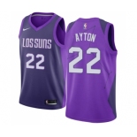 Men's Nike Phoenix Suns #22 Deandre Ayton Authentic Purple NBA Jersey - City Edition