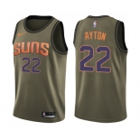 Men's Nike Phoenix Suns #22 Deandre Ayton Swingman Green Salute to Service NBA Jersey