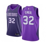 Men's Nike Phoenix Suns #32 Shaquille O'Neal Swingman Purple NBA Jersey - City Edition