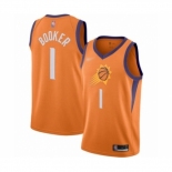 Men's Phoenix Suns #1 Devin Booker Authentic Orange Finished Basketball Jersey - Statement Edition