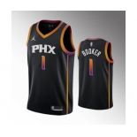 Men's Phoenix Suns #1 Devin Booker Balck Stitched Basketball Jersey