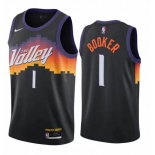 Men's Phoenix Suns #1 Devin Booker  Black Basketball Jersey 2020-2021 City Edition