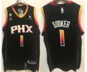 Men's Phoenix Suns #1 Devin Booker Black Stitched Basketball Jersey