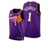 Men's Phoenix Suns #1 Devin Booker Purple Stitched Jersey