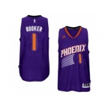 Men's Phoenix Suns #1 Devin Booker adidas Purple Swingman Road Jersey