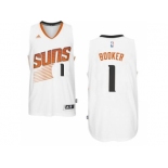 Men's Phoenix Suns #1 Devin Booker adidas White Swingman Home Jersey