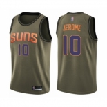 Men's Phoenix Suns #10 Ty Jerome Swingman Green Salute to Service Basketball Jersey