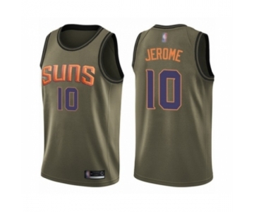 Men's Phoenix Suns #10 Ty Jerome Swingman Green Salute to Service Basketball Jersey