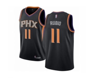 Men's Phoenix Suns #11 Ricky Rubio Authentic Black Basketball Jersey Statement Edition