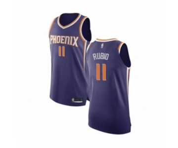 Men's Phoenix Suns #11 Ricky Rubio Authentic Purple Basketball Jersey - Icon Edition