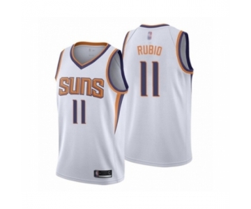 Men's Phoenix Suns #11 Ricky Rubio Authentic White Basketball Jersey - Association Edition