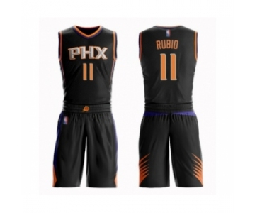 Men's Phoenix Suns #11 Ricky Rubio Swingman Black Basketball Suit Jersey - Statement Edition