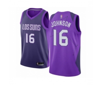 Men's Phoenix Suns #16 Tyler Johnson Authentic Purple Basketball Jersey - City Edition