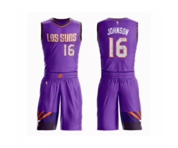 Men's Phoenix Suns #16 Tyler Johnson Swingman Purple Basketball Suit Jersey - City Edition