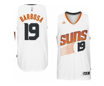 Men's Phoenix Suns #19 Leandro Barbosa adidas White Swingman Home Jersey