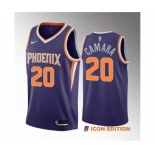 Men's Phoenix Suns #20 Toumani Camara Purple 2023 Draft Icon Edition Stitched Basketball Jersey