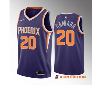 Men's Phoenix Suns #20 Toumani Camara Purple 2023 Draft Icon Edition Stitched Basketball Jersey