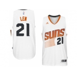 Men's Phoenix Suns #21 Alex Len adidas White Swingman Home Jersey