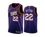 Men's Phoenix Suns #22 Deandre Ayton 2022-23 Purple 75th Anniversary Icon Edition Stitched Jersey