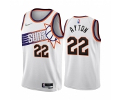 Men's Phoenix Suns #22 Deandre Ayton 2022-23 White 75th Anniversary Association Edition Stitched Jersey