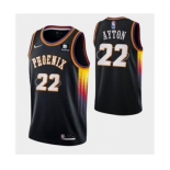 Men's Phoenix Suns #22 Deandre Ayton Black Stitched Basketball Jersey