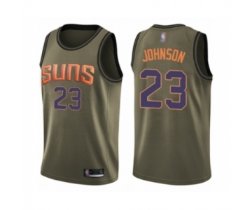 Men's Phoenix Suns #23 Cameron Johnson Swingman Green Salute to Service Basketball Jersey