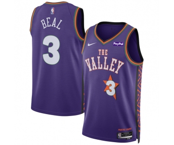 Men's Phoenix Suns #3 Bradley Beal Purple 2024-25 City Edition Stitched Basketball Jersey