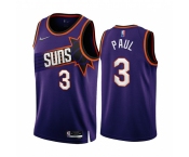 Men's Phoenix Suns #3 Chris Paul 2022-23 Purple 75th Anniversary Icon Edition Stitched Jersey