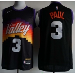 Men's Phoenix Suns #3 Paul Black Basketball Jersey 2020-2021 City Edition