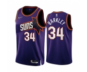 Men's Phoenix Suns #34 Charles Barkley 2022-23 Purple 75th Anniversary Icon Edition Stitched Jersey