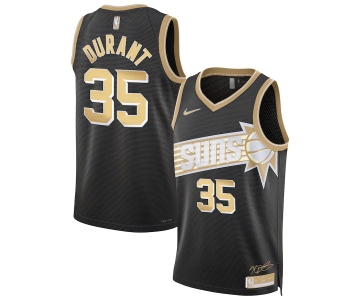 Men's Phoenix Suns #35 Kevin Durant Black Gold 2024 Select Series Stitched Jersey