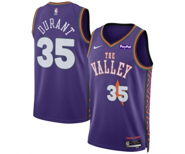 Men's Phoenix Suns #35 Kevin Durant Purple 2024-25 City Edition Stitched Basketball Jersey