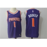 Nike NBA Phoenix Suns #1 Devin Booker Jersey 2017-18 New Season Purple Jersey