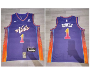 Suns #1 Devin Booker Purple Nike 2023-24 City Edition Swingman Jersey